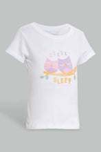 تنزيل الصورة على معرض الصور، Redtag-White-Sleep-Pyjama-Set-Pyjama-Sets-Infant-Girls-3 to 24 Months
