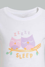 تنزيل الصورة على معرض الصور، Redtag-White-Sleep-Pyjama-Set-Pyjama-Sets-Infant-Girls-3 to 24 Months