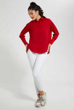Load image into Gallery viewer, Redtag-Red-Satin-Shirt-Casual-Shirts-Women's-