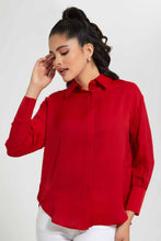 Load image into Gallery viewer, Redtag-Red-Satin-Shirt-Casual-Shirts-Women's-