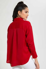 Load image into Gallery viewer, Redtag-Red-Satin-Shirt-Casual-Shirts-Women's-