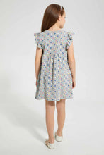 Load image into Gallery viewer, Redtag-Grey-Melange-Aop-Dress-Dresses-Girls-2 to 8 Years