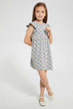 Load image into Gallery viewer, Redtag-Grey-Melange-Aop-Dress-Dresses-Girls-2 to 8 Years