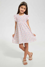 تنزيل الصورة على معرض الصور، Redtag-White-Aop-Dress-Dresses-Girls-2 to 8 Years