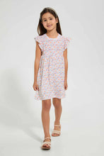 تنزيل الصورة على معرض الصور، Redtag-White-Aop-Dress-Dresses-Girls-2 to 8 Years