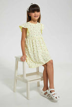 تنزيل الصورة على معرض الصور، Redtag-Yellow-Aop-Dress-Dresses-Girls-2 to 8 Years
