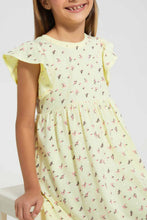 تنزيل الصورة على معرض الصور، Redtag-Yellow-Aop-Dress-Dresses-Girls-2 to 8 Years