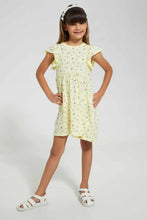 تنزيل الصورة على معرض الصور، Redtag-Yellow-Aop-Dress-Dresses-Girls-2 to 8 Years