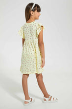 تنزيل الصورة على معرض الصور، Redtag-Yellow-Aop-Dress-Dresses-Girls-2 to 8 Years