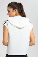Load image into Gallery viewer, Redtag-White-Ladies-Extended-Shoulder-Hoodie-Sweatshirt-Active-Sweatshirts-Women's-