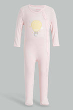 Load image into Gallery viewer, Redtag-Yellow-And-Pink-Balloons-2-Piece-Pack-Sleep-Suit-Sleepsuits-Baby-0 to 12 Months