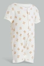 Load image into Gallery viewer, Redtag-Beige-Teddy-Bear-2-Piece-Pack-Sleep-Suit-Sleepsuits-Baby-0 to 12 Months