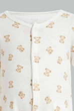 Load image into Gallery viewer, Redtag-Beige-Teddy-Bear-2-Piece-Pack-Sleep-Suit-Sleepsuits-Baby-0 to 12 Months