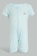 Load image into Gallery viewer, Redtag-Mint-And-Peach-Cat-2-Piece-Pack-Sleep-Suit-Sleepsuits-Baby-0 to 12 Months