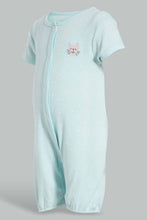Load image into Gallery viewer, Redtag-Mint-And-Peach-Cat-2-Piece-Pack-Sleep-Suit-Sleepsuits-Baby-0 to 12 Months