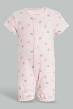 Load image into Gallery viewer, Redtag-Mint-And-Peach-Cat-2-Piece-Pack-Sleep-Suit-Sleepsuits-Baby-0 to 12 Months