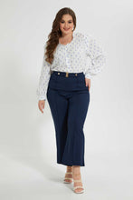 Load image into Gallery viewer, Redtag-White-Blue-Dobby-Blouse-Blouses-Women's-