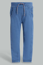 Load image into Gallery viewer, Redtag-Royal-Color-Knit-Denim-Pant-Knit-Denim-Infant-Boys-3 to 24 Months