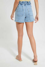 تنزيل الصورة على معرض الصور، Redtag-Denim-Paper-Bag-Waist-Short-Category:Shorts,-Colour:Denim,-Filter:Women's-Clothing,-New-In,-New-In-Women-APL,-Non-Sale,-S22C,-Section:Women,-TBL,-Women-Shorts--