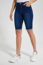 تنزيل الصورة على معرض الصور، Redtag-Navy-Denim-Short-Category:Shorts,-Filter:Women's-Clothing,-New-In,-New-In-Women-APL,-Non-Sale,-S22C,-Section:Women,-TBL,-Women-Shorts--