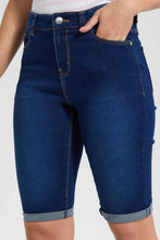 تنزيل الصورة على معرض الصور، Redtag-Navy-Denim-Short-Category:Shorts,-Filter:Women's-Clothing,-New-In,-New-In-Women-APL,-Non-Sale,-S22C,-Section:Women,-TBL,-Women-Shorts--