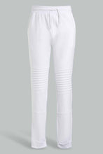 Load image into Gallery viewer, Redtag-White-Biker-Knee-Active-Pant-Joggers-Senior-Boys-9 to 14 Years