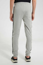 Load image into Gallery viewer, Redtag-Grey-Mel-Side-Tape-Active-Pant-Joggers-Senior-Boys-9 to 14 Years