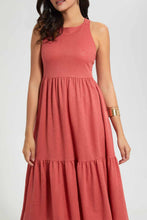 Load image into Gallery viewer, Redtag-Orange-Sleeveless-Tiered-Dress-Dresses-Women's-