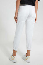 Load image into Gallery viewer, Redtag-White-Utility-Jogger-With-Embroidery-Jeans-Jogger-Fit-Women's-