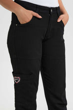 Load image into Gallery viewer, Redtag-Black-Utility-Jogger-With-Embroidery-Jeans-Jogger-Fit-Women's-
