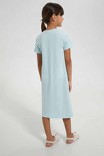 تنزيل الصورة على معرض الصور، Redtag-Sky-Blue-S/Sleeve-Nightshirt-With-Placement-Print-Nightshirts-Girls-2 to 8 Years
