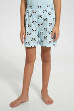 تنزيل الصورة على معرض الصور، Redtag-Sky-Blue-Printed-S/Sleeve-Pyjama-Sets-Pyjama-Sets-Girls-2 to 8 Years