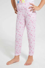 Load image into Gallery viewer, Redtag-White-Printed-S/Sleeve-Pyjama-Sets-Pyjama-Sets-Girls-2 to 8 Years