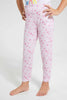 Redtag-White-Printed-S/Sleeve-Pyjama-Sets-Pyjama-Sets-Girls-2 to 8 Years