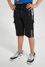 Load image into Gallery viewer, Redtag-Black-Bsr-Cargo-Active-Short-Active-Shorts-Senior-Boys-9 to 14 Years