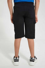 Load image into Gallery viewer, Redtag-Black-Bsr-Cargo-Active-Short-Active-Shorts-Senior-Boys-9 to 14 Years