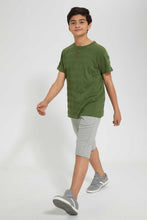 Load image into Gallery viewer, Redtag-Grey-Ottaman-Active-Short-Active-Shorts-Senior-Boys-9 to 14 Years