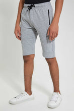 Load image into Gallery viewer, Redtag-Grey-Bsr-Cargo-Active-Short-Active-Shorts-Senior-Boys-9 to 14 Years