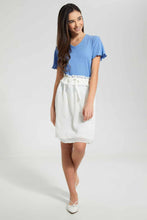 Load image into Gallery viewer, Redtag-White-Dobby-Ruffled-Hem-Skirts-Skirts-Senior-Girls-9 to 14 Years
