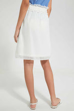 Load image into Gallery viewer, Redtag-White-Dobby-Ruffled-Hem-Skirts-Skirts-Senior-Girls-9 to 14 Years