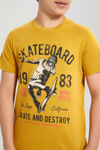 Load image into Gallery viewer, Redtag-Mustard-Skate-1983-Tee-Graphic-T-Shirts-Senior-Boys-9 to 14 Years