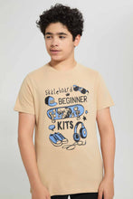 Load image into Gallery viewer, Redtag-Beige-Skate-Beginner-Tee-Graphic-T-Shirts-Senior-Boys-9 to 14 Years