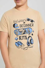 Load image into Gallery viewer, Redtag-Beige-Skate-Beginner-Tee-Graphic-T-Shirts-Senior-Boys-9 to 14 Years