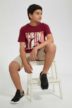 Load image into Gallery viewer, Redtag-Maroon-Surfing-Tee-Graphic-T-Shirts-Senior-Boys-9 to 14 Years