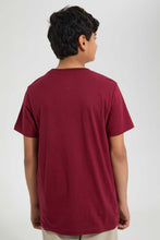 Load image into Gallery viewer, Redtag-Maroon-Surfing-Tee-Graphic-T-Shirts-Senior-Boys-9 to 14 Years