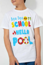 Load image into Gallery viewer, Redtag-White-Bye-Hello-Tee-Graphic-T-Shirts-Senior-Boys-9 to 14 Years