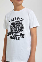 Load image into Gallery viewer, Redtag-White-Shoot-People-Tee-Graphic-T-Shirts-Senior-Boys-9 to 14 Years