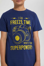 Load image into Gallery viewer, Redtag-Navy-Freeze-Time-Tee-Graphic-T-Shirts-Senior-Boys-9 to 14 Years