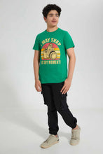 Load image into Gallery viewer, Redtag-Green-Snap-Moment-Tee-Graphic-T-Shirts-Senior-Boys-9 to 14 Years