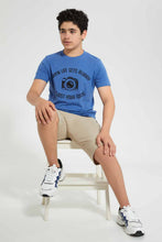 Load image into Gallery viewer, Redtag-Blue-Blurry-Tee-Graphic-T-Shirts-Senior-Boys-9 to 14 Years